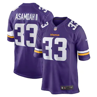 mens nike brian asamoah purple minnesota vikings player gam